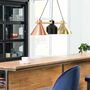 Pendant lamp Lavaca iron / solid beech 3-bulb 4