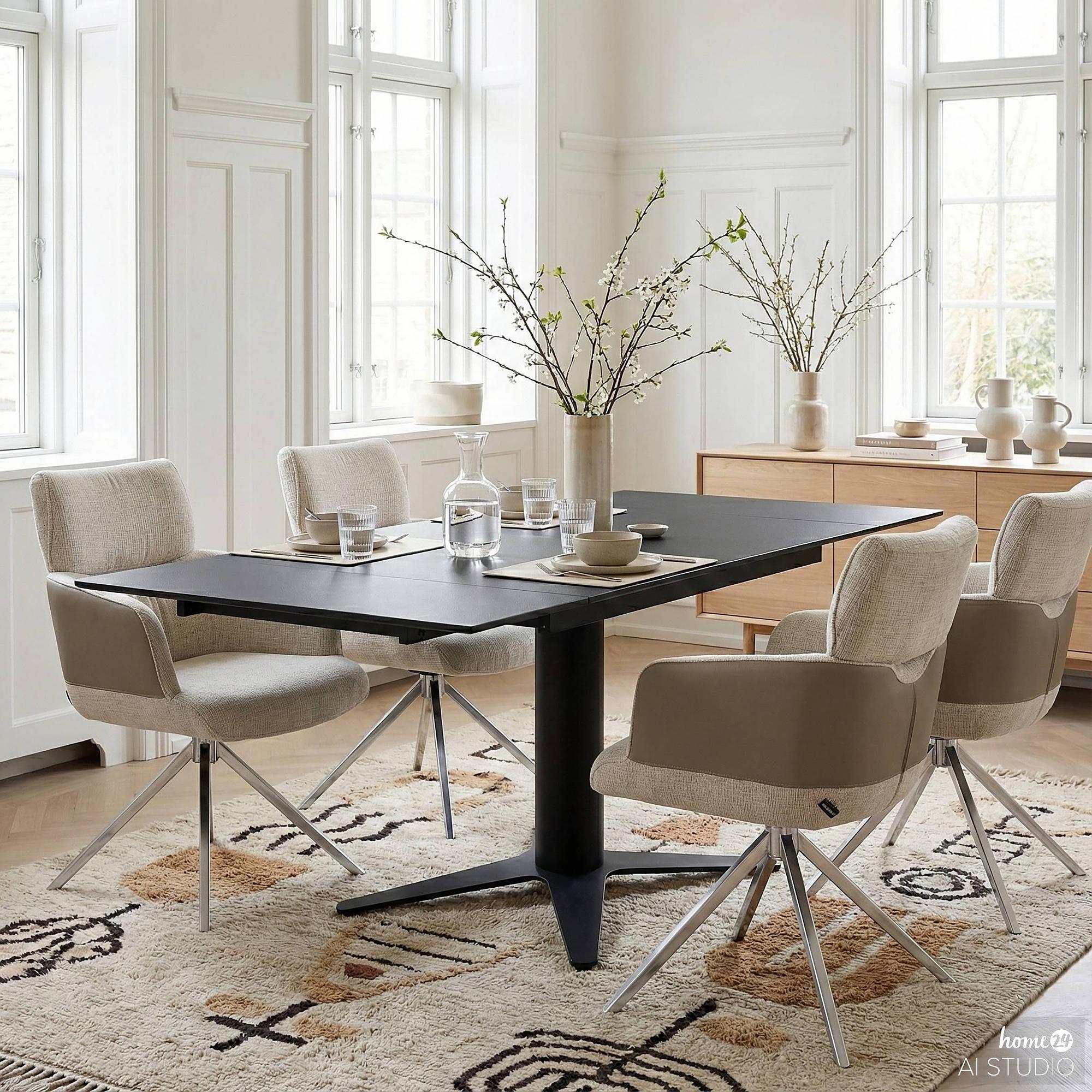 2x Drehbarer Armlehnenstuhl INNIK Beige 1