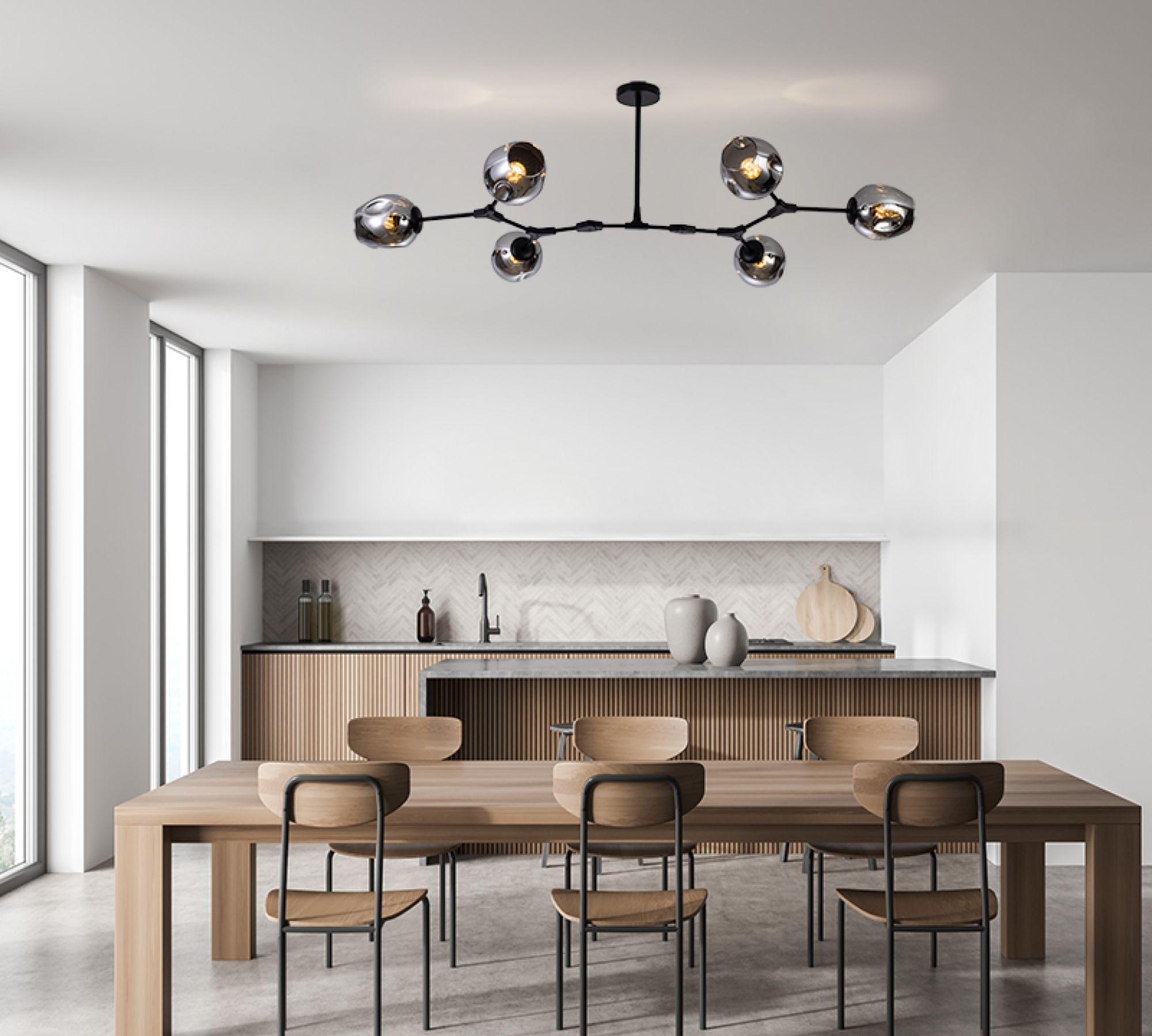 Uranos 6-light ceiling lamp Black 8