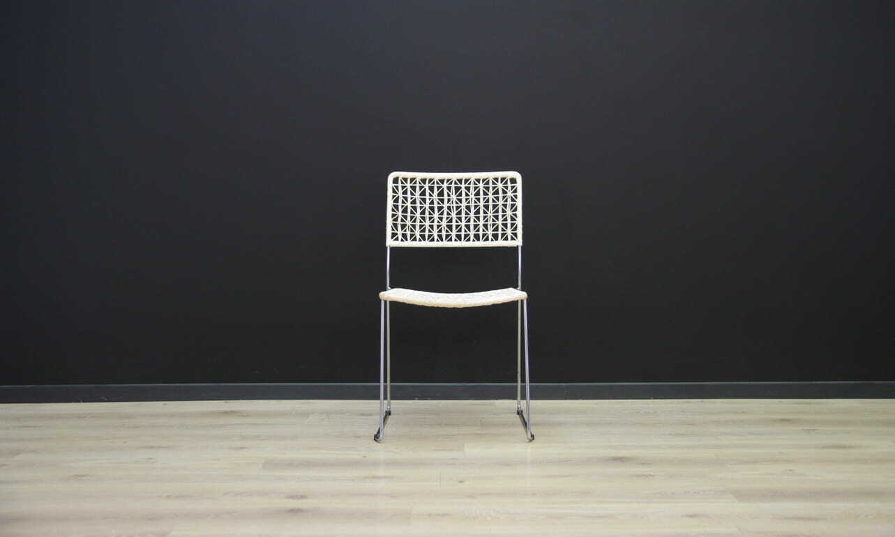 2x Vintage chair metal white 1960s 5