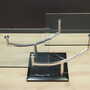 Vintage Coffee Table Metal Glass Transparent 1990s 4