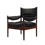 Modus Armchair Wood Leather Black 1960s 0