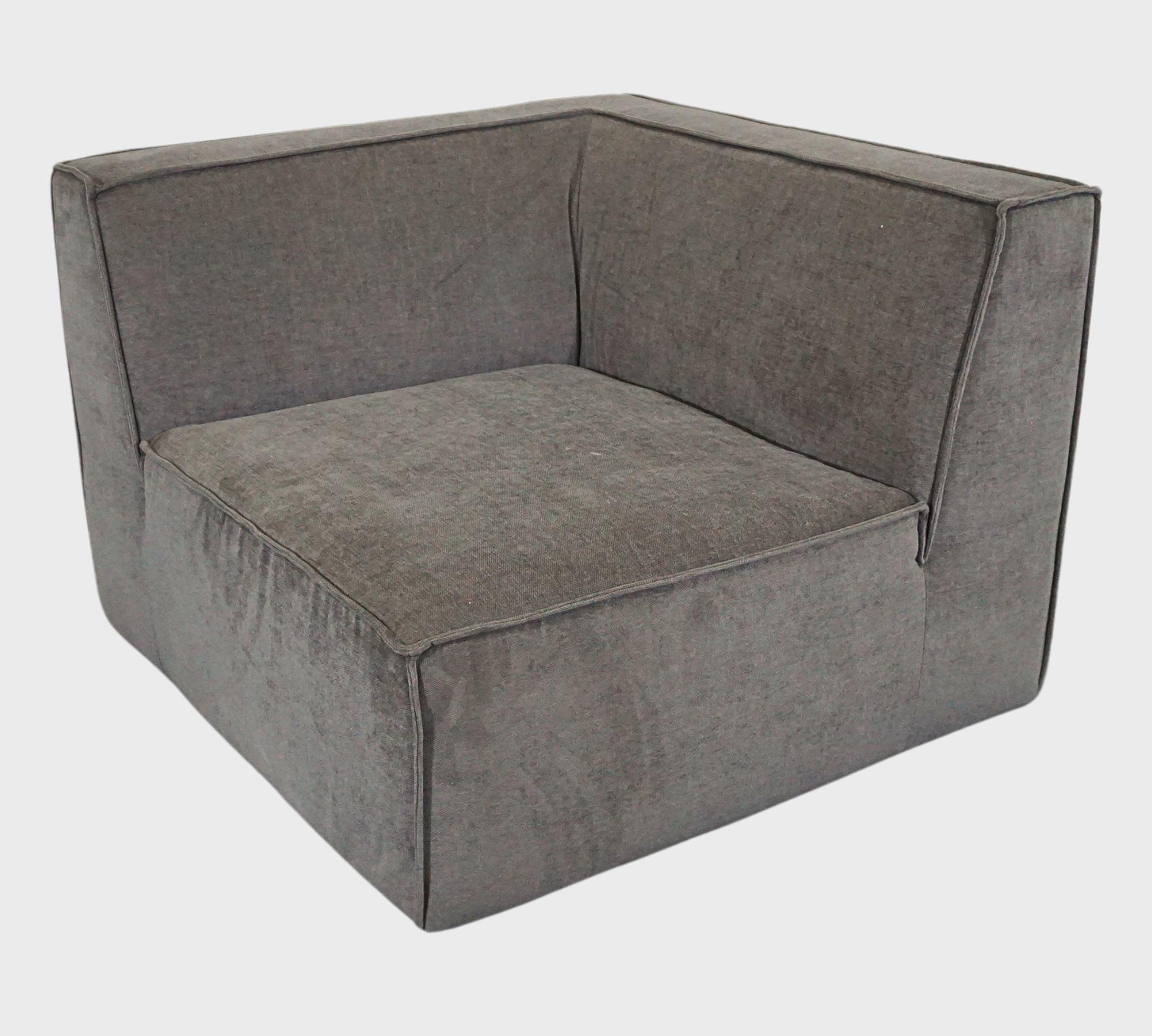 Dane 1-Seater Corner Module Left Danny Steel Grey 6