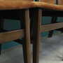 6x Chair Beech wood Velvet Brown 1960s 7