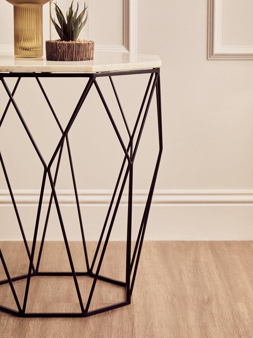 Shalimar Side Table Stainless Steel Marble 46cm 2