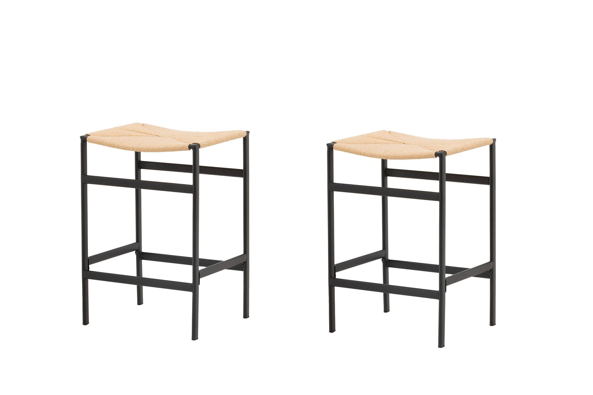 2x Polly Bar Stuhl-Set Naturkautschukholz Schwarz 0