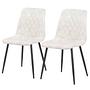 2x Polsterstuhl Trevo II Samt Stahl Creme Schwarz 0