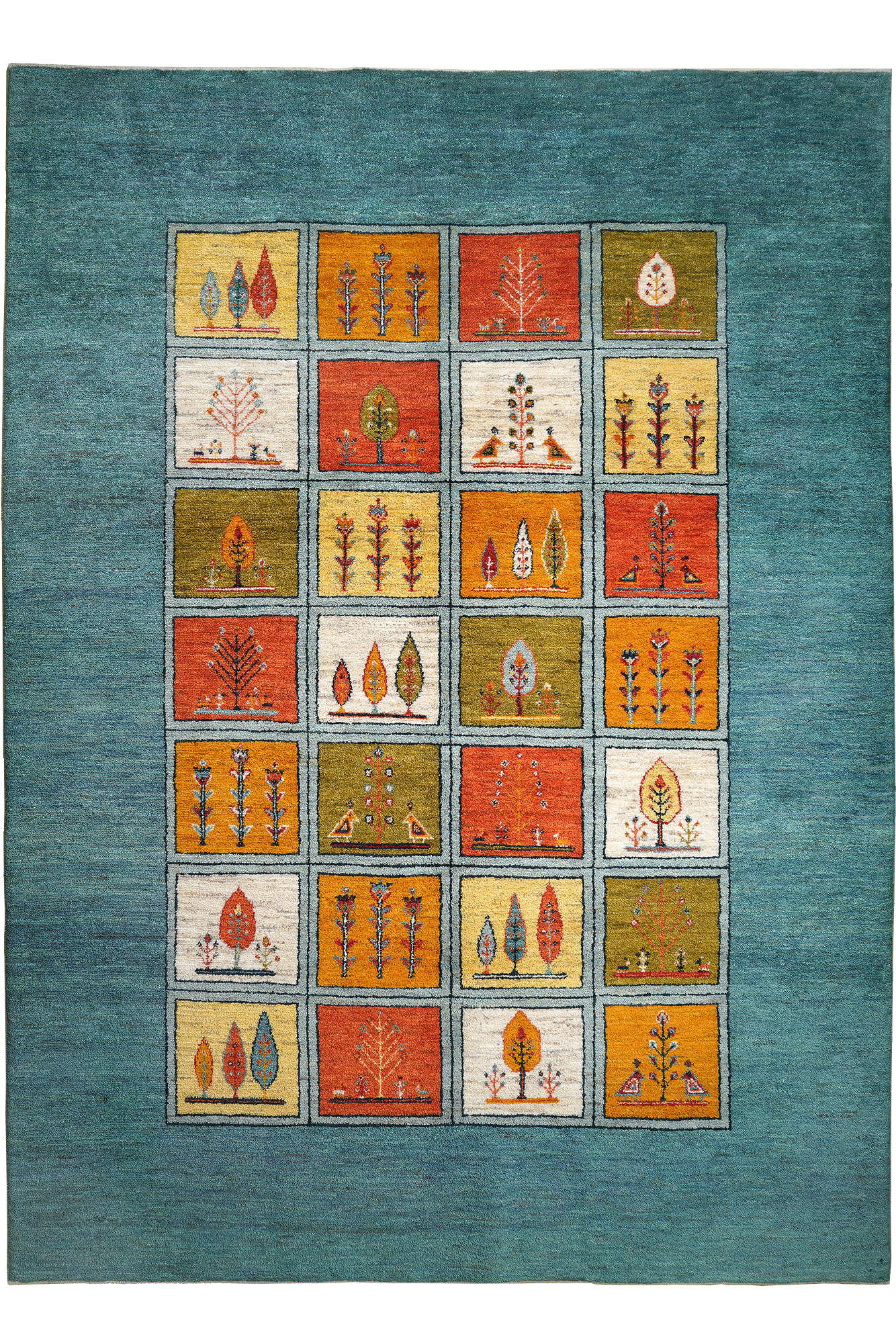 Rizbaf Gabbeh Teppich Wolle Blau 0