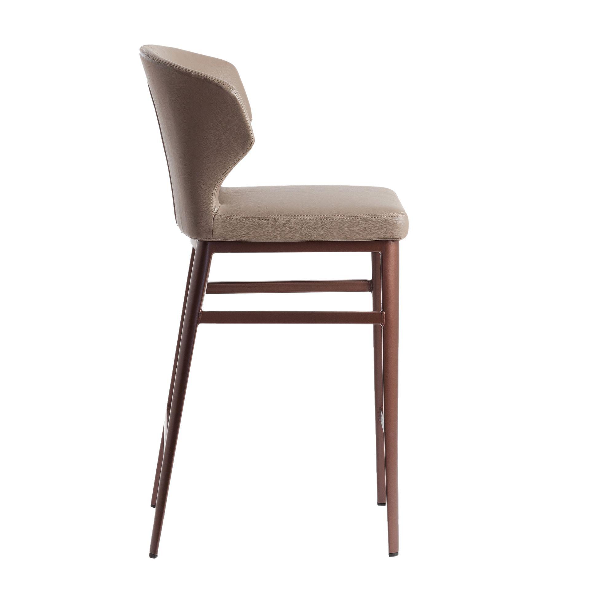 Bar stool faux leather grey 4