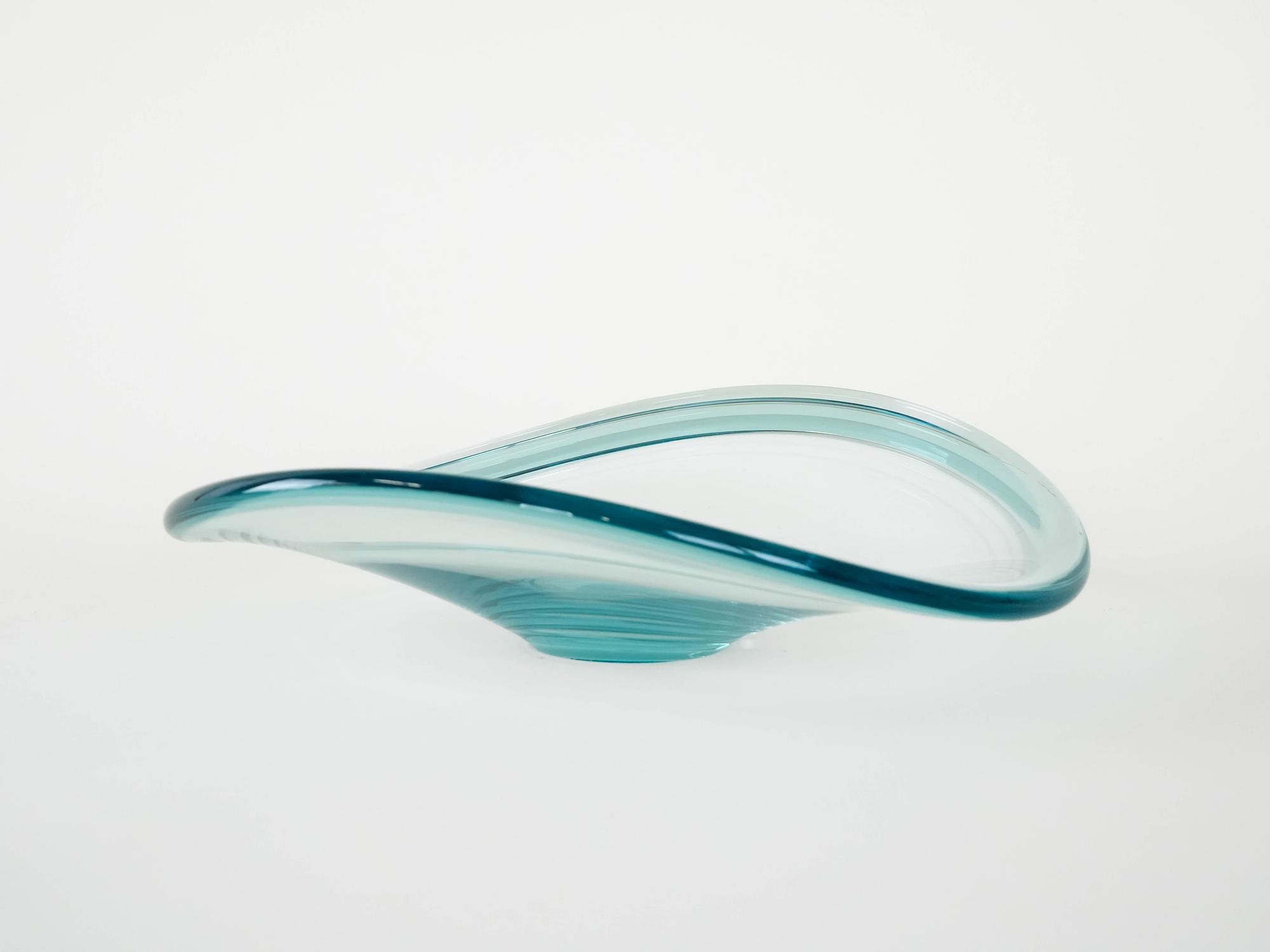 Crystal plate Turquoise Transparent 1960s 4