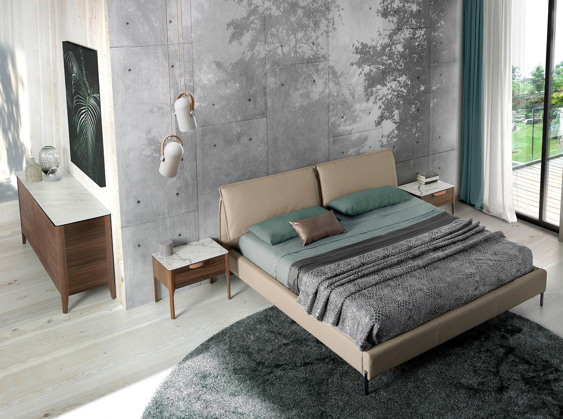 Sideboard walnut wood marble look 3