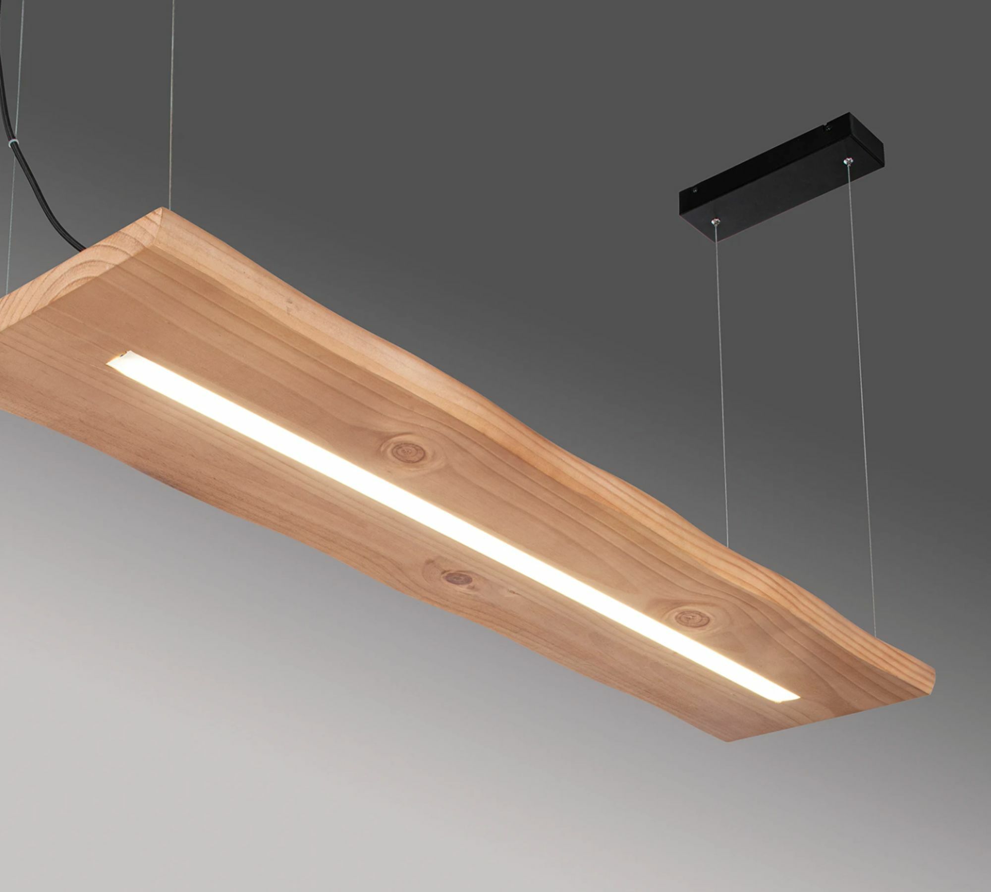 LED-Pendelleuchte Regal Holz 3