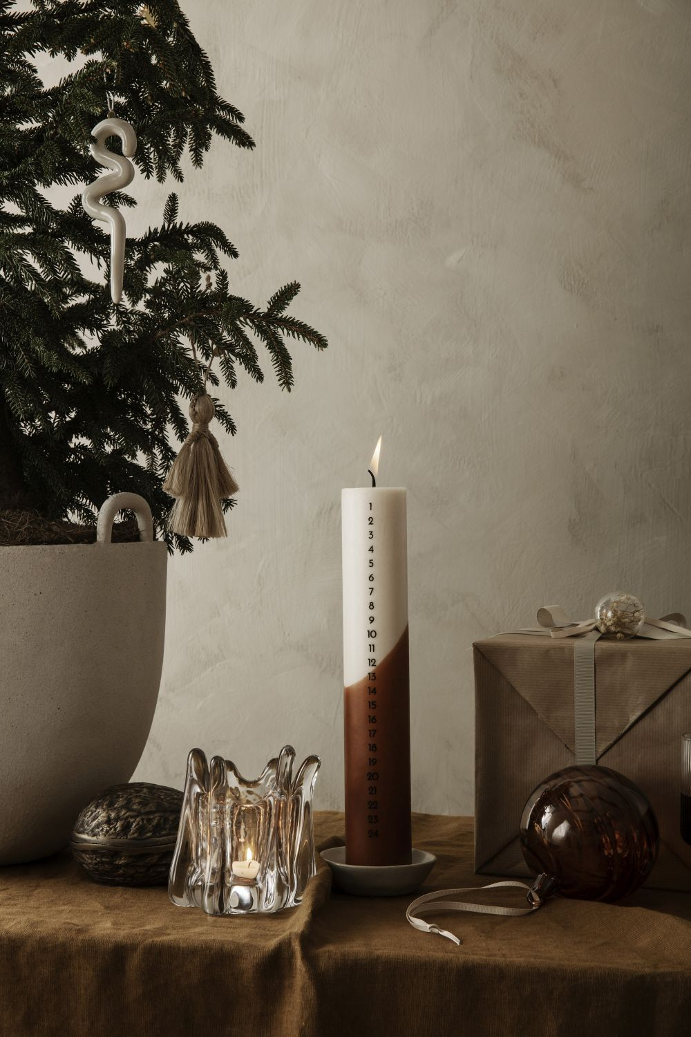 Adventskalender Kerze Gelb 1