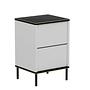 Imaj Nightstand Wood Veneer White Black Gold 0