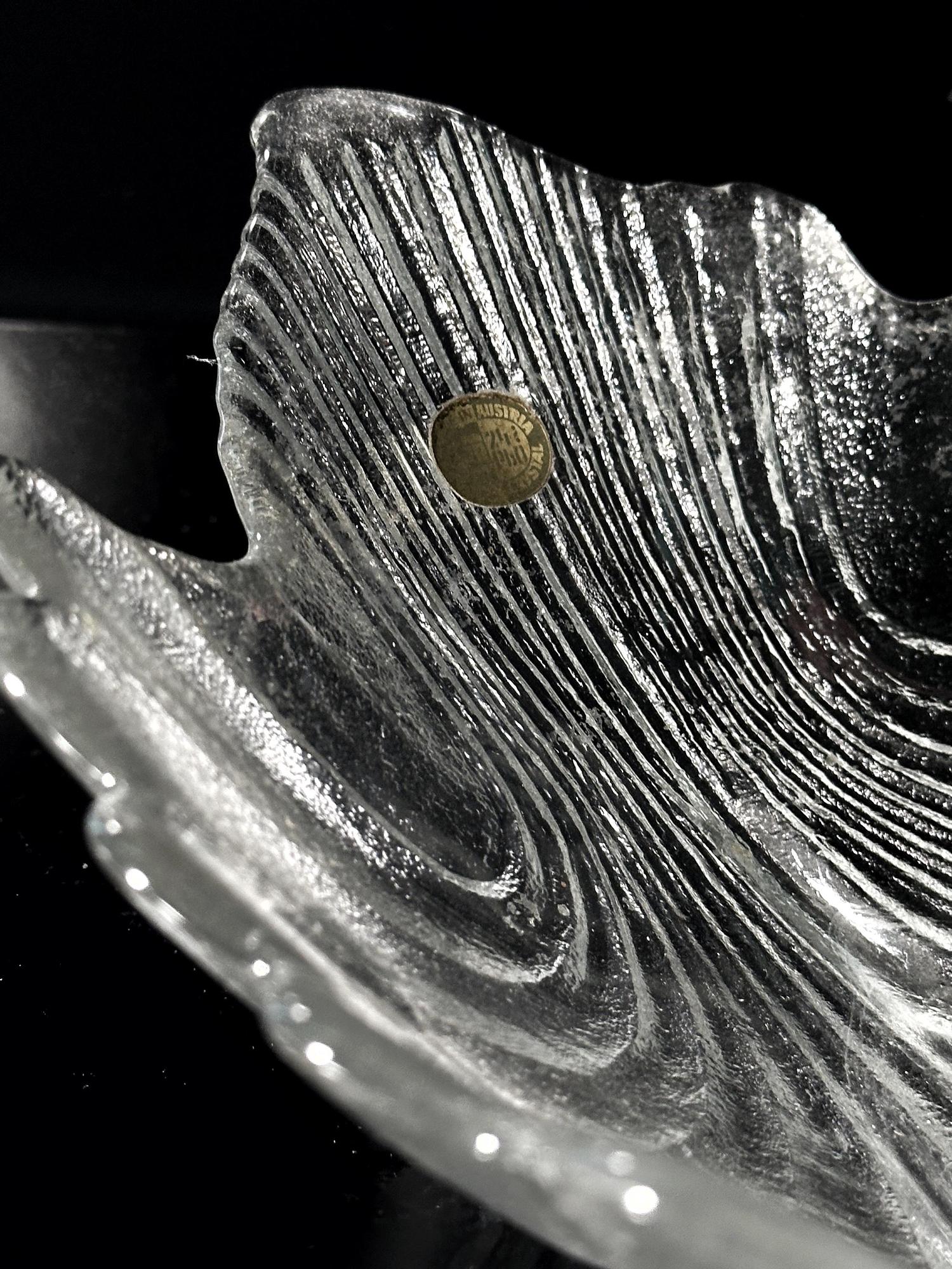 Ciotola a conchiglia in vetro anni '80 2