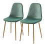 2x Polsterstuhl Iskmo VIII Samt Metall Eiche Dekor Mintgrün 0