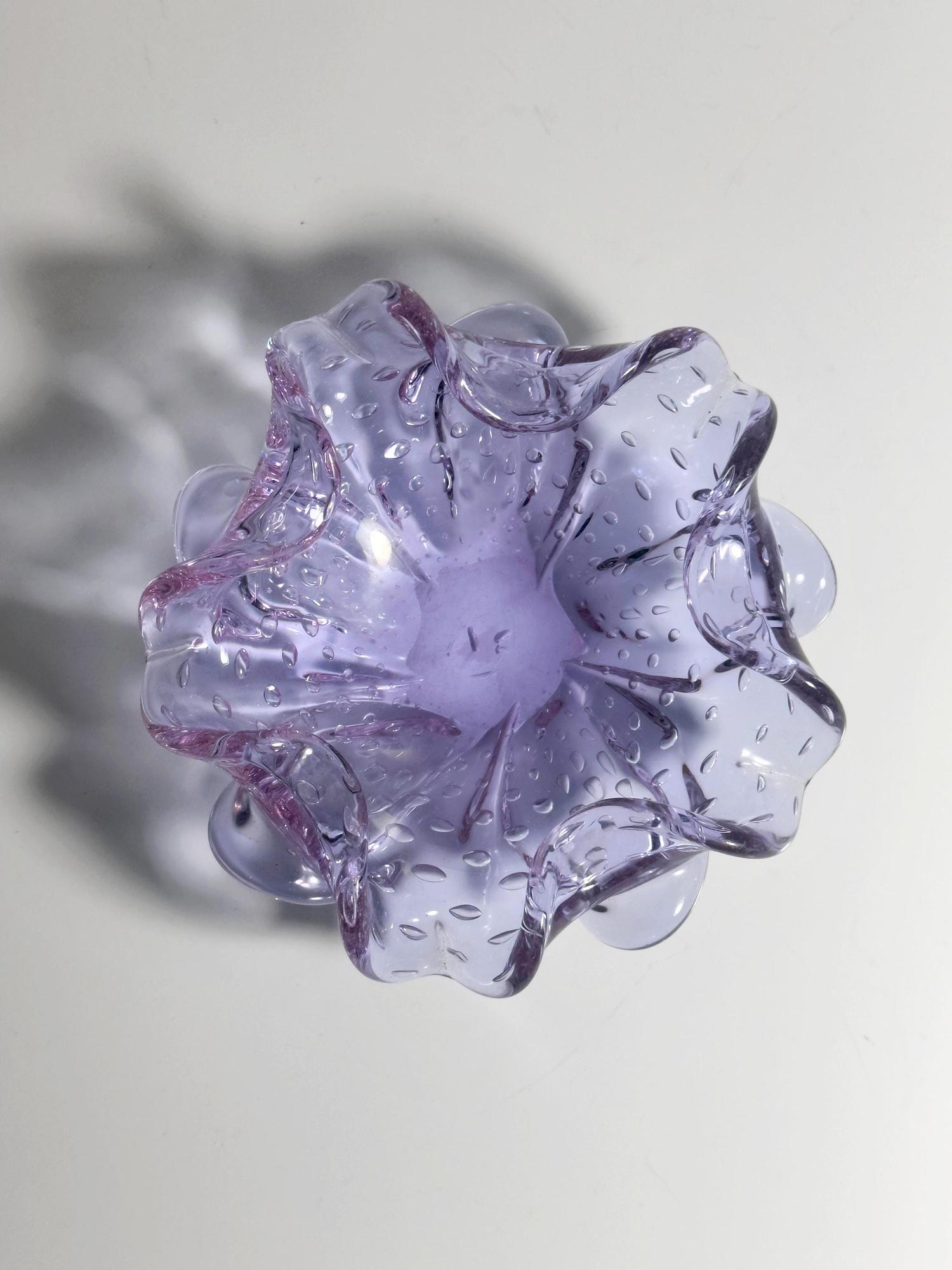 Vintage Ashtray Alexandrite Glass Lilac 50s 2