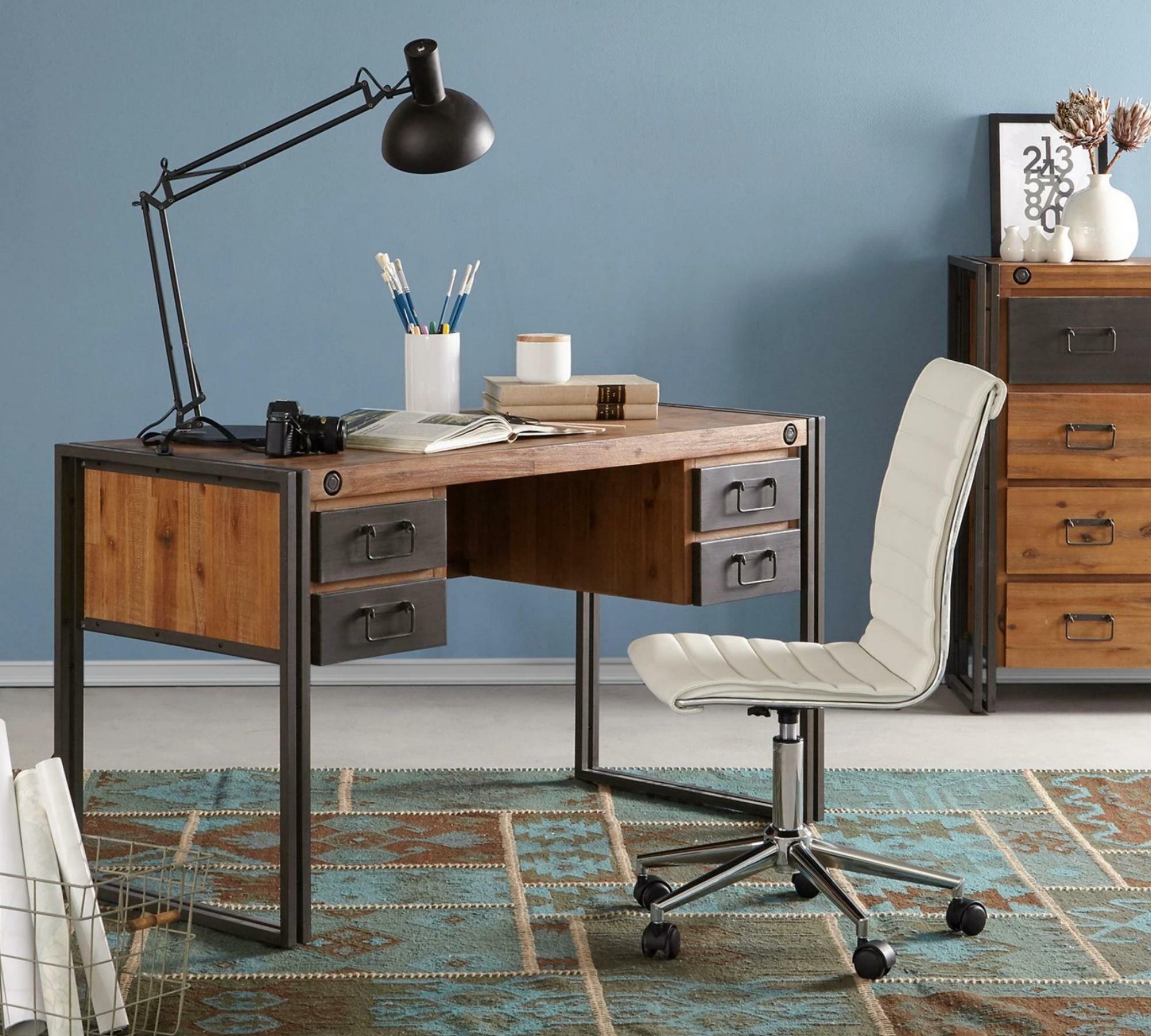 Office swivel chair Vegan leather White 8