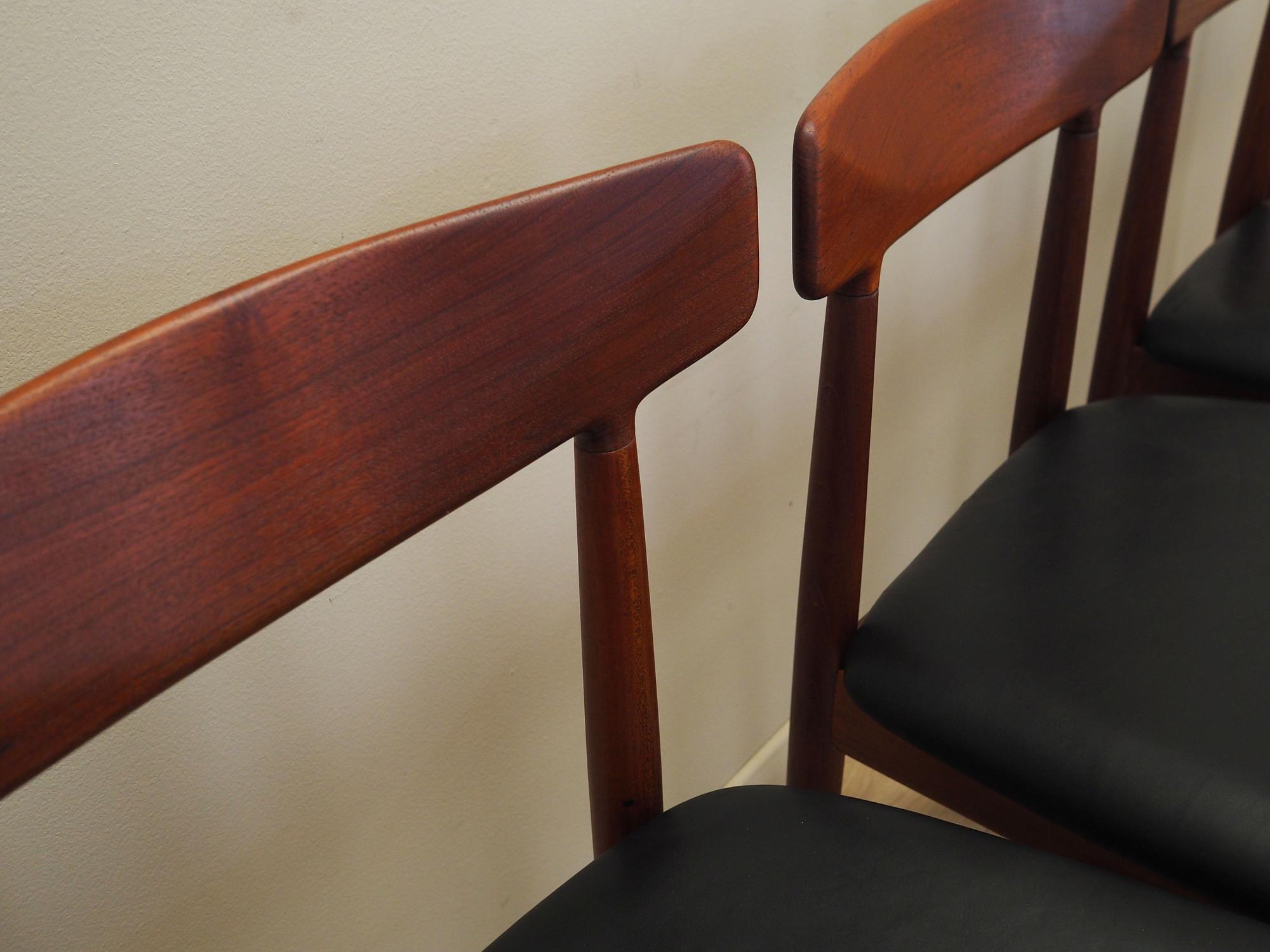 4x Vintage Dining Chair Teak Wood 1960s 5