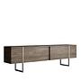 Luxe TV-Schrank Holz Walnuss Silber 0