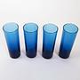 Glass set Cobalt blue 1970s 4