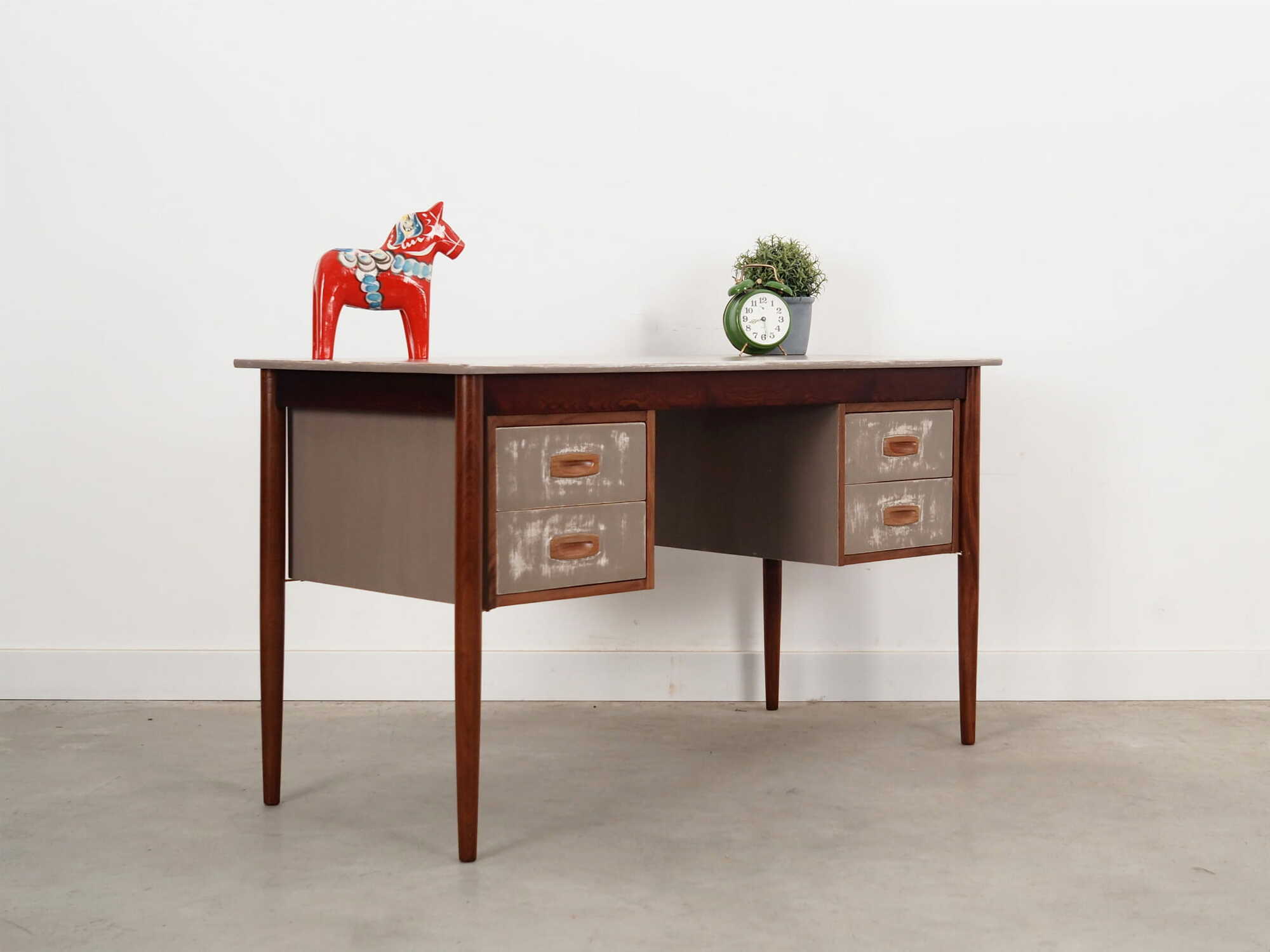 Vintage Desk Teak Wood Brown 1960s 4