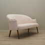 Vintage Sofa Textil Holz Creme 1970er Jahre 8