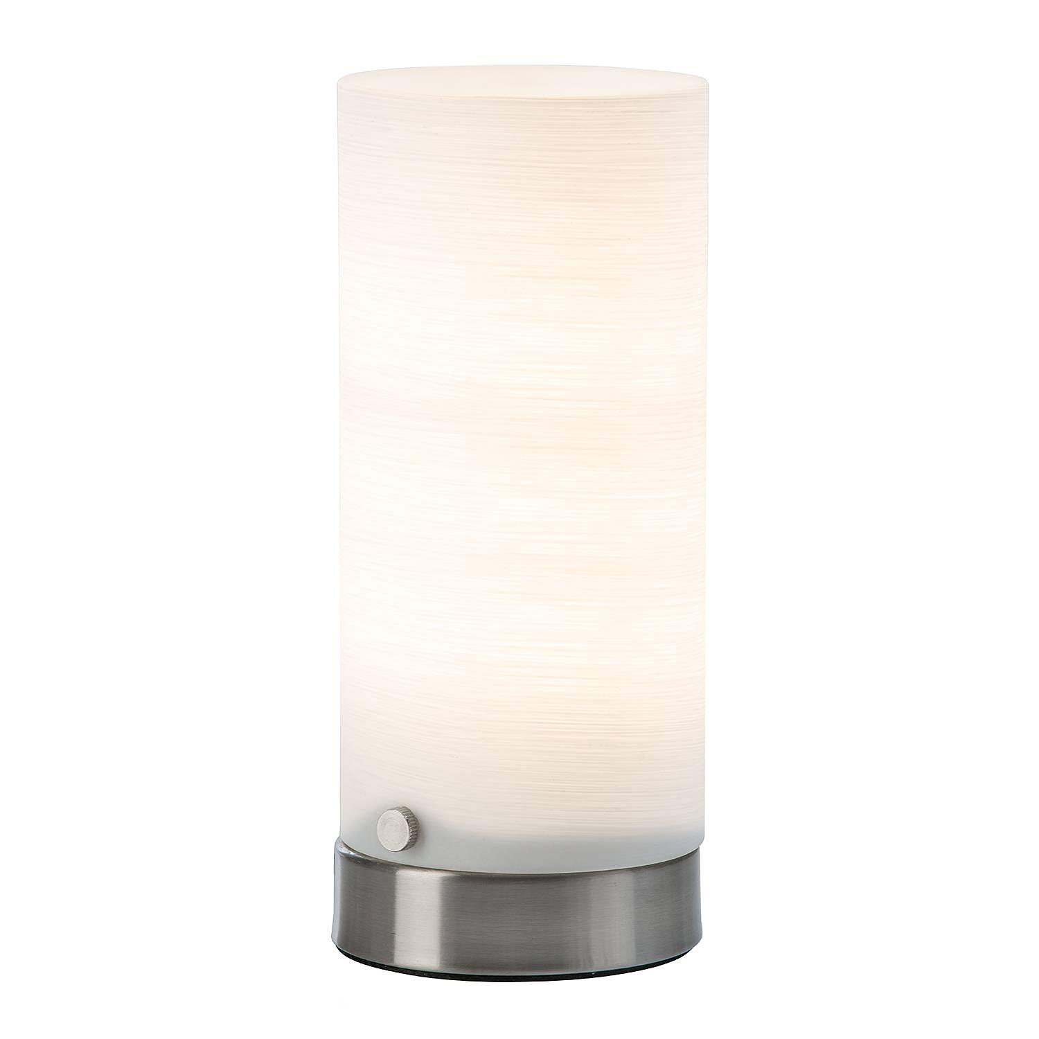 LED-Tischleuchte Maik Milchglas Silber 0