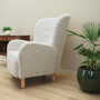 Sessel Textil Holz Weiß 3