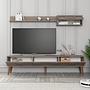 Lyon 2 TV cabinet wood veneer Atlas walnut brown 2