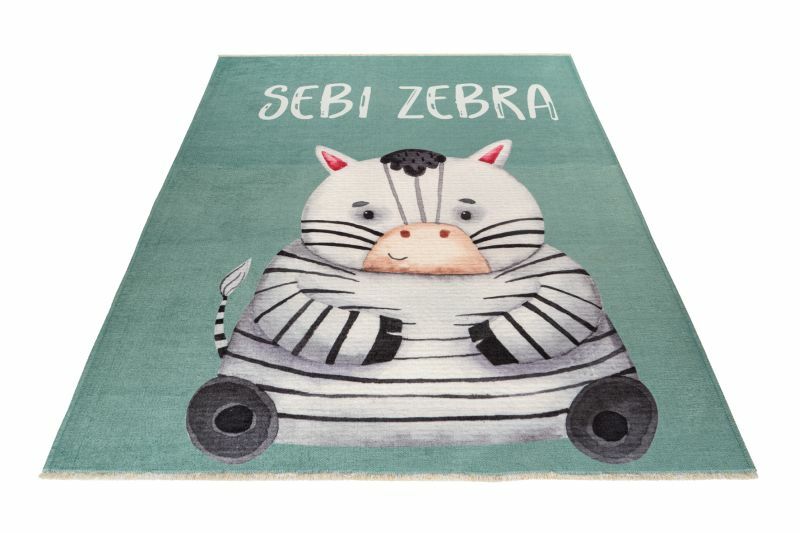 Greta Teppich Zebra Baumwolle Mehrfarbig 115 x 170 cm 2