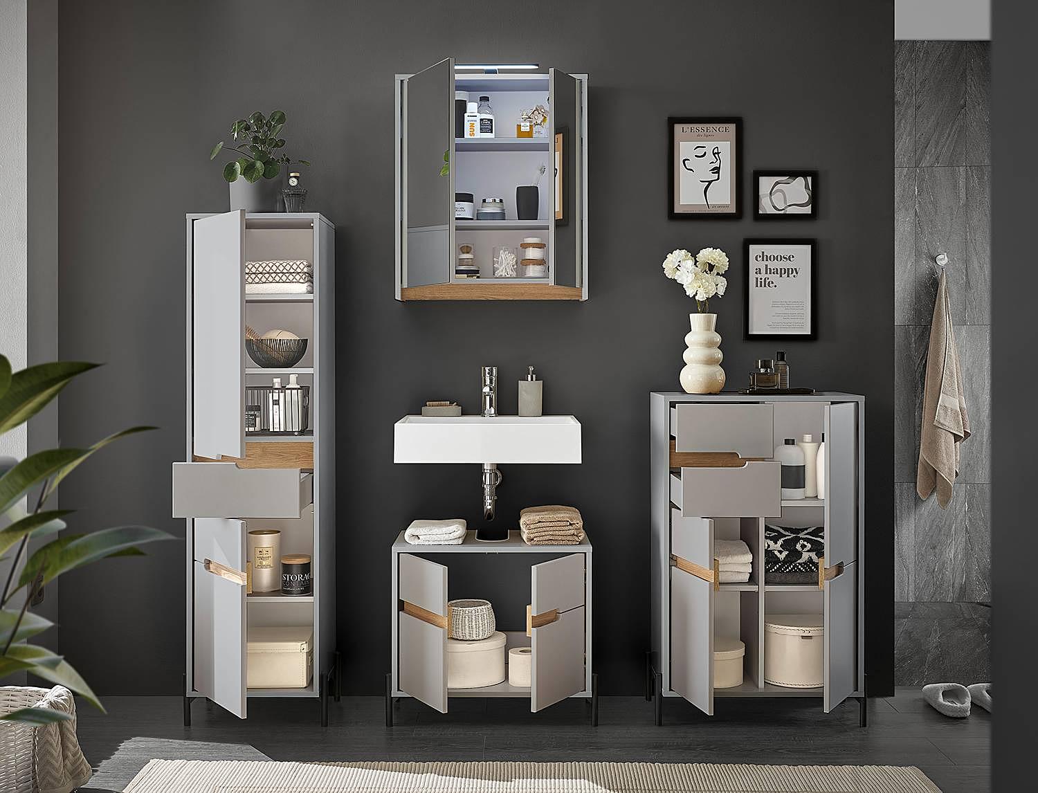 Avatra Waschbeckenunterschrank Technisches Grau 3