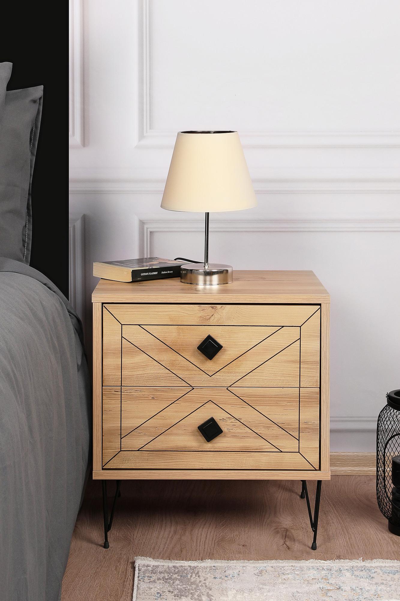 Luna bedside table Wood veneer 1
