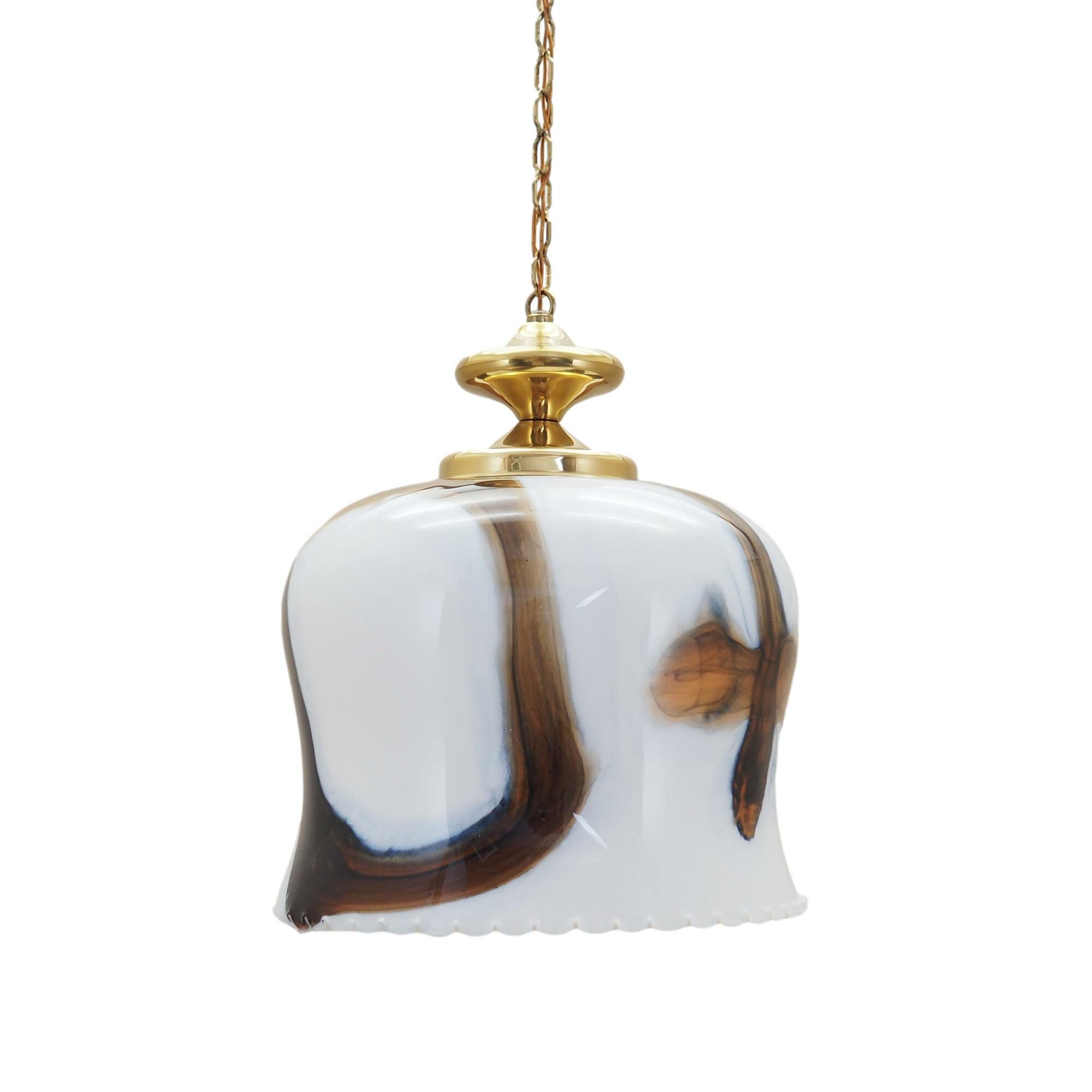 Vintage pendant lamp glass metal multicolor 1970s 0