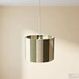 Pendant light Lirum iron / linen 1-bulb green 4