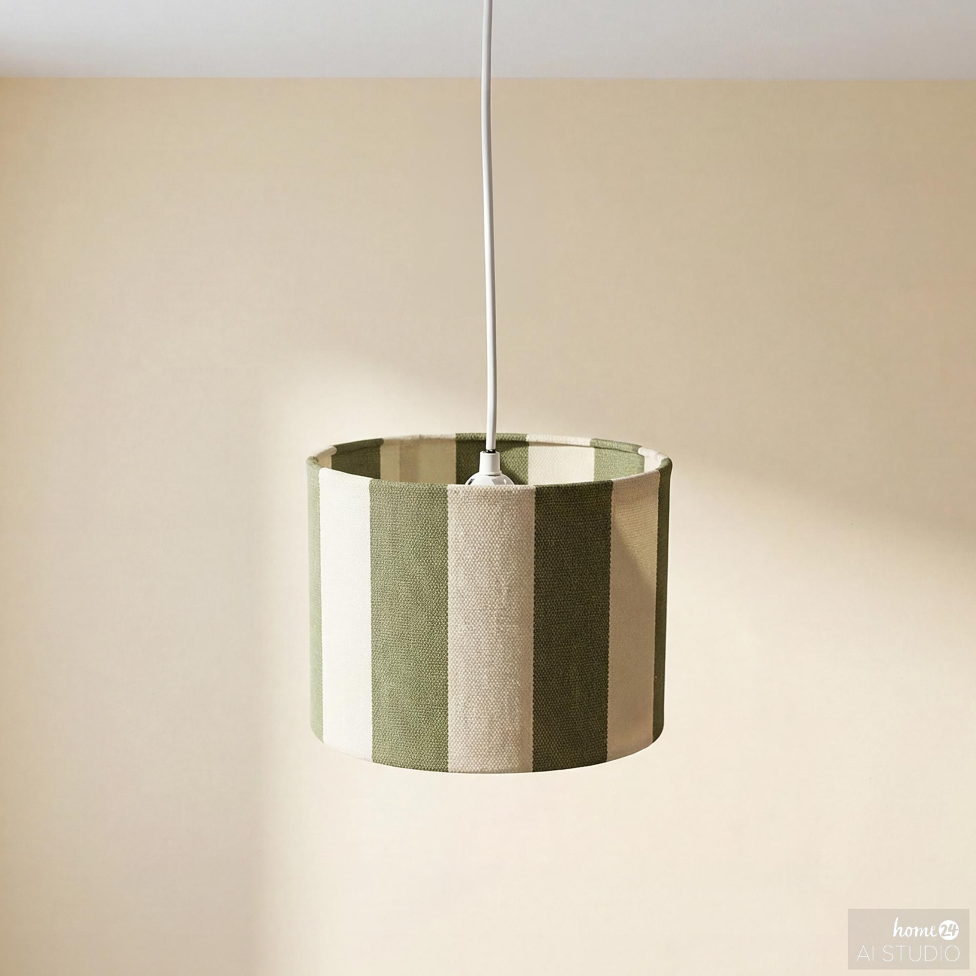 Pendant light Lirum iron / linen 1-bulb green 4