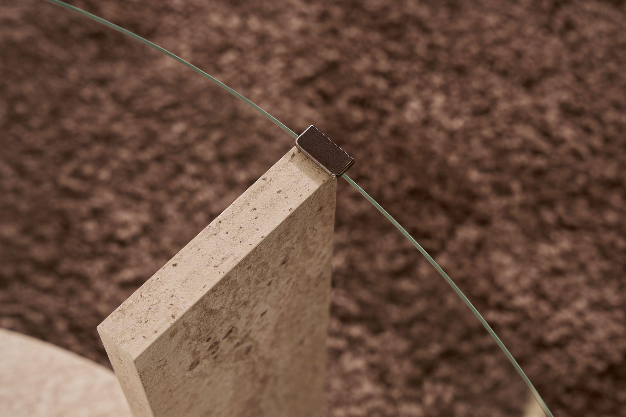 Clara Couchtisch Travertin Transparent Ø75cm 4