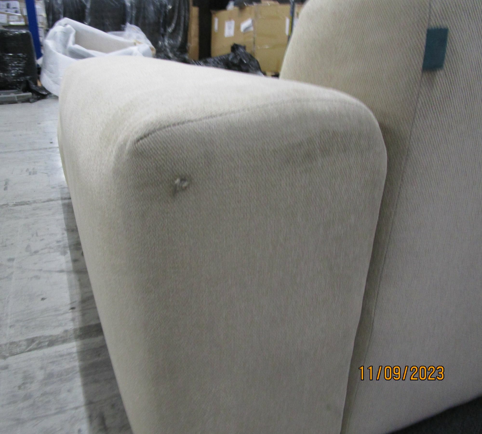 Pyllow Sofa Récamiere Rechts Webstoff Cremeweiß 7