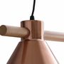 Pendant lamp Lavaca iron / solid beech 3-bulb 6