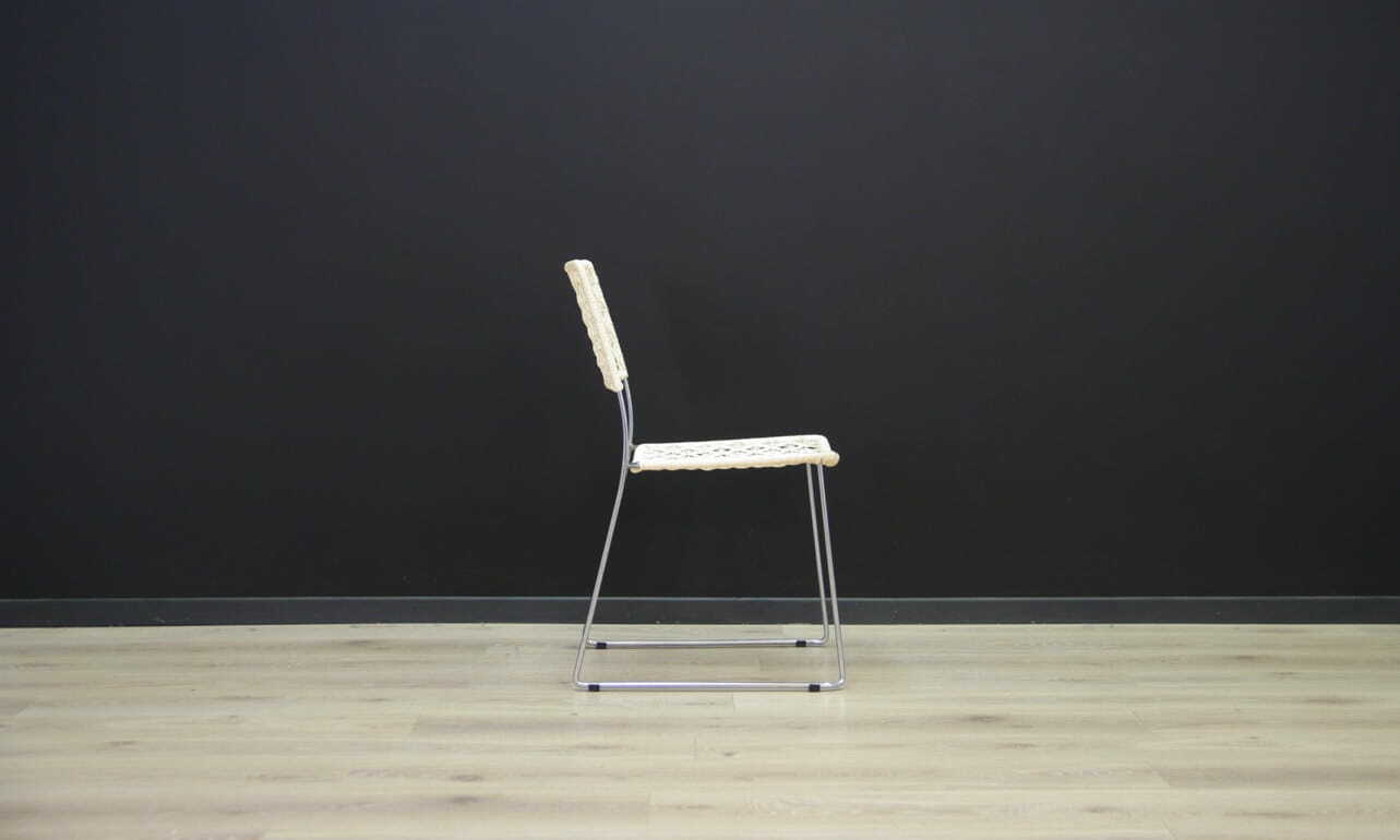2x Vintage chair metal white 1960s 6