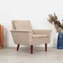 Vintage Chair Teak Wood Textile Grey 1970s 3
