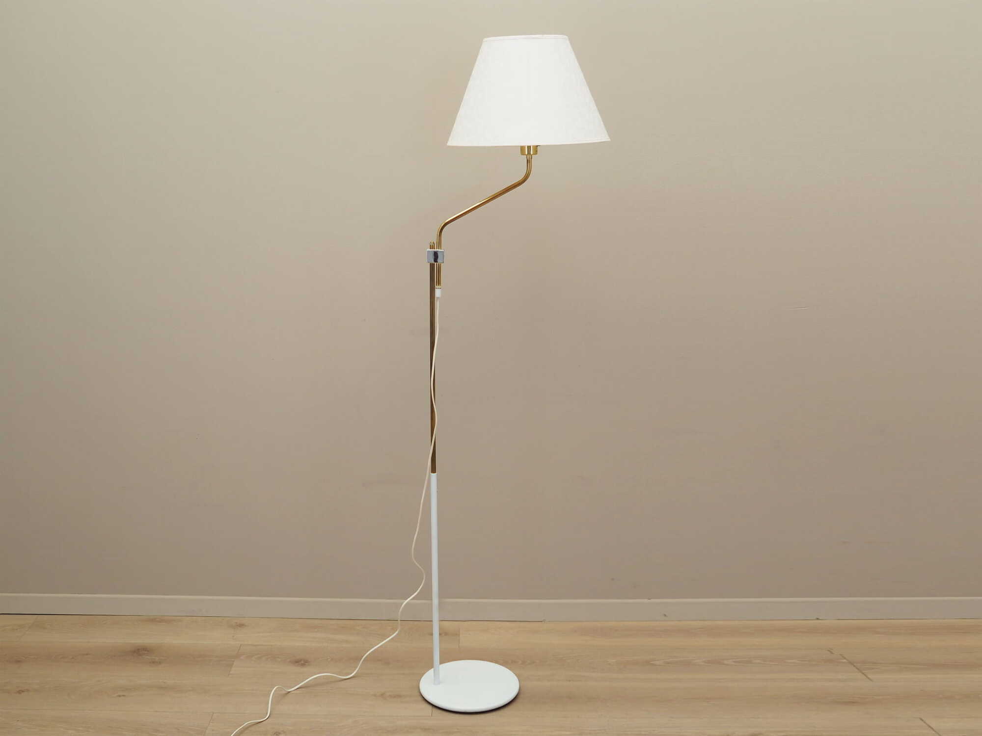 Vintage floor lamp metal textile white 1970s 1