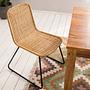 2x Esszimmerstuhl Vuna Rattan Metall Natur Schwarz 3