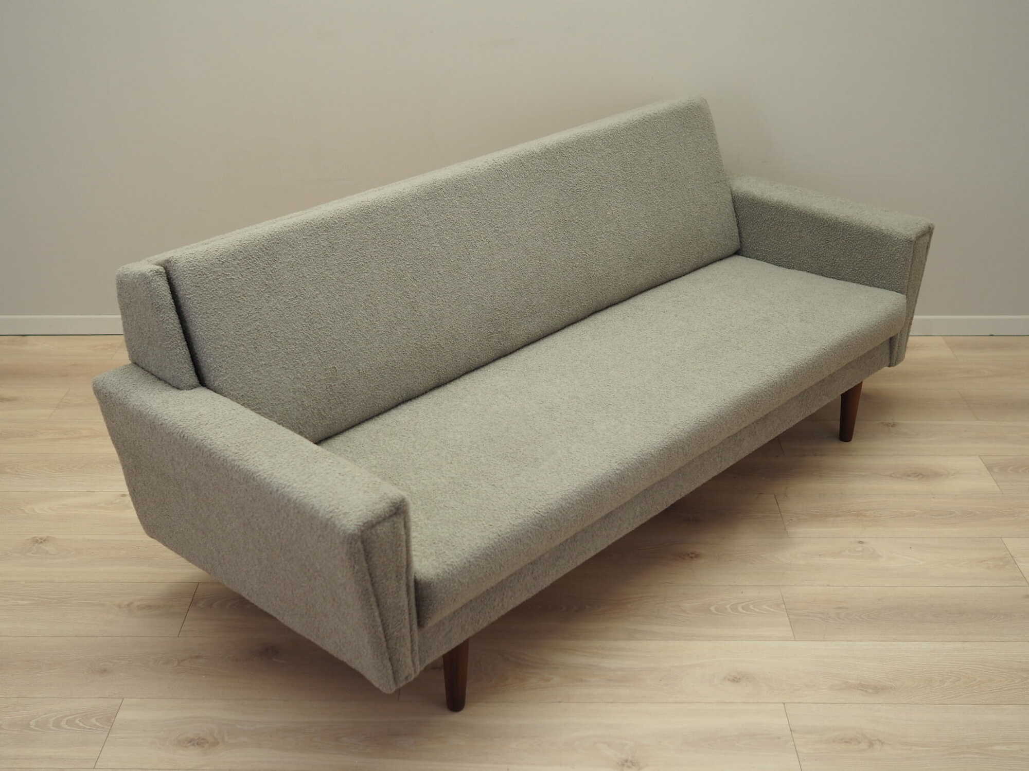 Schlafsofa Teakholz Textil Grau 1960er Jahre 5