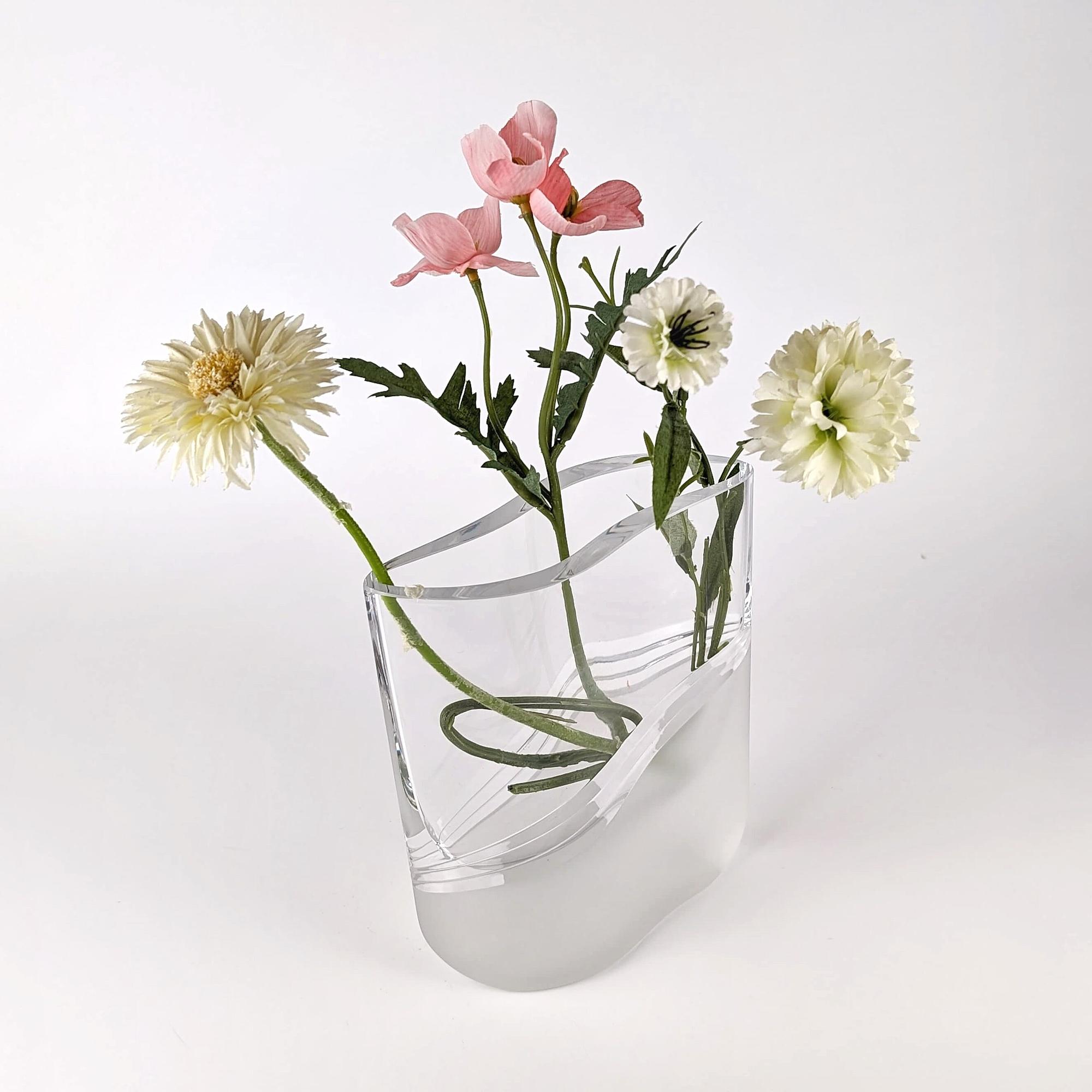Mid-Century Blumenvase Glas 1970er Jahre 2