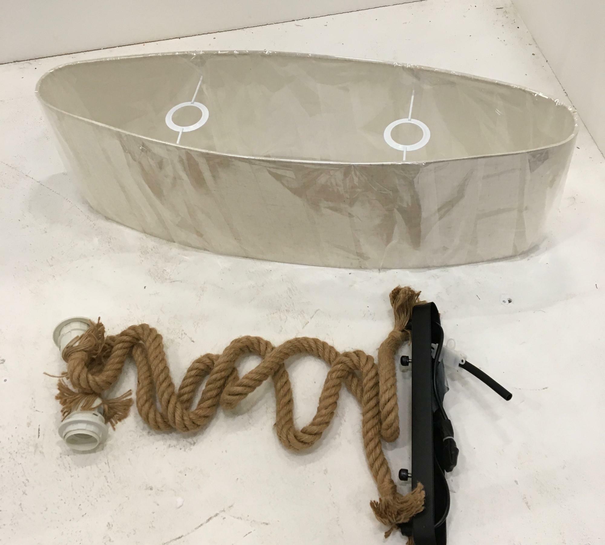 2-flammige Pendelleuchte auf Seilen hängend Weiß 5