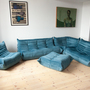 Togo Lounge Set 5 pezzi velluto blu mare 0