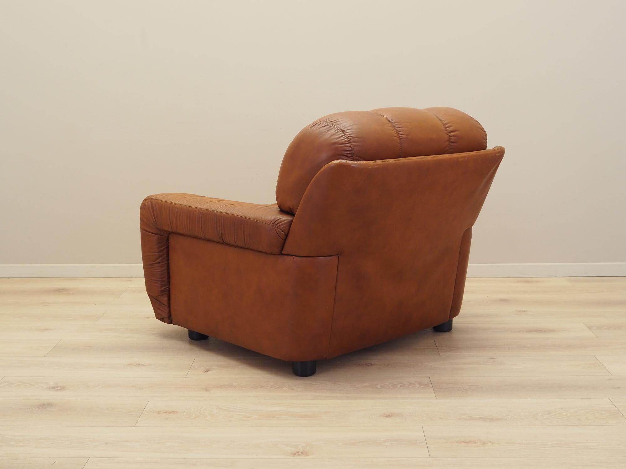 Armchair Leather Brown 1970s 4
