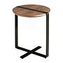 Round side table walnut steel 0