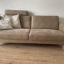 Sofa 3-Sitzer Kunstleder Holz Beige 5